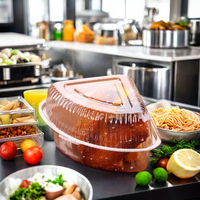 Conteneur alimentaire en PET transparent avec couvercles en plastique pour la cuisson du pain, l'emballage de gâteaux