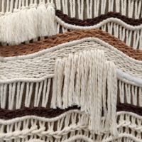 Tapisserie murale en macramé de coton style marocain avec pompons, décoration bohème pour la maison, usage commercial, salon, anniversaire