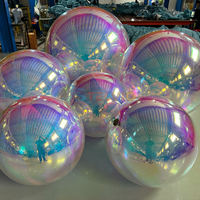 Festival sphère boule réfléchissante gonflable brillant coloré suspendu miroir boule géant PVC irisé miroir ballon pour anniversaire