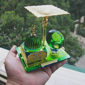 Lámpara Nocturna de Cristal con Forma de Mezquita, Funciona con Batería, Decoración Musulmana para Dormitorio, Recuerdo Duradero y Reutilizable - Product Image 1