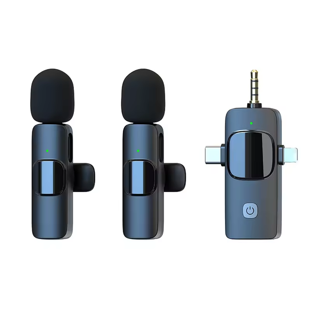 K15 Wireless Collar Microphone 3-in-1 Mobile Video Broadcast Equipment One Drag Two Noise Reduction Radio Mini Microphone