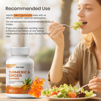 Gummies à la curcumine avec extrait de curcuma |   Complément alimentaire antioxydant et pour la mobilité des articulations |   Formule personnalisée en marque blanche OEM ODM