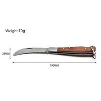 Diy Multi-Functionele Camping Tools Rvs Gevouwen Fruit Mes Houten Handvat Aanpasbaar Oem Champignonmes Voor Buiten