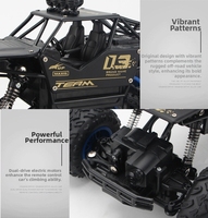 Voiture RC 4x4 en alliage et plastique 1:12 1:16 avec lumières LED, radiocommande 2.4G, buggy tout-terrain, camions télécommandés, jouets pour garçons