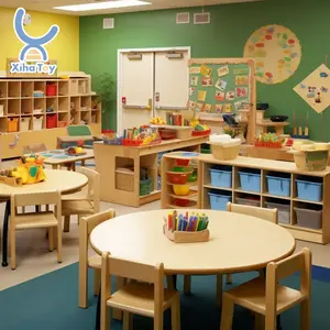 Creche Colorful Classroom Wooden Kindergarten Kids Furniture For Sale Preschool Equipment Playground Early Education Furniture