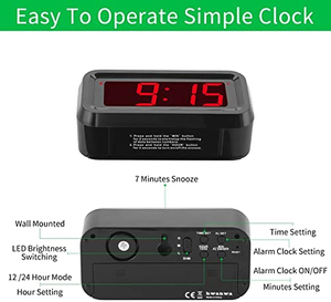 Square Plastic Electric Digital LED <b>Desk</b> Alarm <b>Clock</b> USB Power Penholder Four-piece Set Acoustic Control Sensing Bathroom - Product Image 3