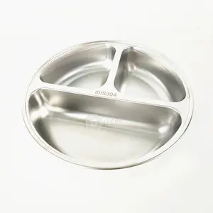 Столовая тарелка из нержавеющей стали 304, 3 отделения, высокое качество - Product Image 1