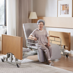 Lit médicalisé de luxe en bois pour personnes âgées et patients bariatriques, lit d'hôpital électrique rotatif, lit de soins à domicile pour usage médical - Product Image 4