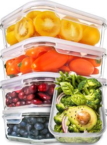 Kitchen Airtight <b>Clear</b> PETG Food Storage <b>Containers</b> Set Stackable Durable Food Grade Fridge Organizer Flip Top Lids Modern - Product Image 2