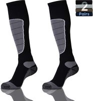 Chaussettes en laine unisexes de sport à compression avec soutien de la voûte plantaire, chaussettes hautes avec logo personnalisé, chaussettes de sport chaudes indispensables pour le temps froid