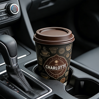 Support de tasses à café biodégradable personnalisé de qualité alimentaire, à paroi simple, pour 1 ou 2 tasses, avec couvercles, support en papier de marque, vente en gros