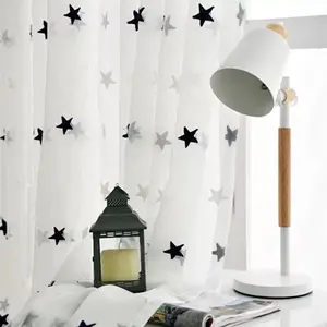 Cortinas turcas con estampado de estrellas, tela de sarga textil para el hogar, mosquitera