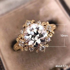Anello da Donna F884 in Oro 18K con Diamante Sintetico Taglio Brillante Rotondo, Gioiello di Fidanzamento - Product Image 6
