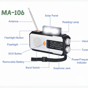 Emergenza manovella auto-alimentata a mano 3 bande digitale altoparlante <span class=keywords><strong>Radio</strong></span> AM FM WB <span class=keywords><strong>Radio</strong></span> caricatore pannello solare <span class=keywords><strong>per</strong></span> <span class=keywords><strong>casa</strong></span> Smartphone caricabatterie - Product Image 6