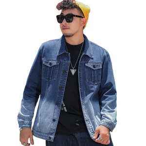 Veste en jean dégradé <span class=keywords><strong>grande</strong></span> <span class=keywords><strong>taille</strong></span> pour hommes, style coréen, coupe ample, manches longues, haute qualité, pour couples - Product Image 1