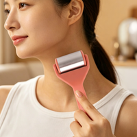 Rouleau de massage facial portable en acier inoxydable pour rafraîchir la peau, outil de soin de la peau à domicile