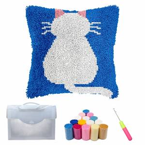 Principiantes Diy Custom Cross Stitch Funda <span class=keywords><strong>De</strong></span> Almohada Esteras bordadas <span class=keywords><strong>Cojín</strong></span> Latch Hook Alfombra Kits - Product Image 3