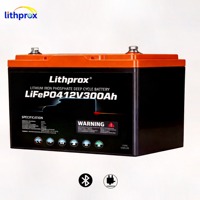 Batería LiFePO4 de 12.8V 300Ah de Ciclo Profundo para Carrito de Golf y Embarcaciones con Bluetooth IP67, 6000 Ciclos, Conector Anderson