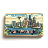 Nouveaux Aimants de Réfrigérateur Personnalisés en Résine, Artisanat d'Impression UV, Design 3D, Prix de Gros, Décorations de Voyage France Seattle