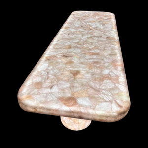 Tự Nhiên Sang Trọng Đồ Nội Thất Phòng Khách Màu Hồng Pha Lê <span class=keywords><strong>Onyx</strong></span> Bảng Backlit Rose Quartz Agate Bảng Cho Bán - Product Image 2