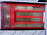 Ascenseur panoramique moderne pour villa, sur mesure, en aluminium rouge et acier inoxydable, sans engrenages, à courant alternatif
