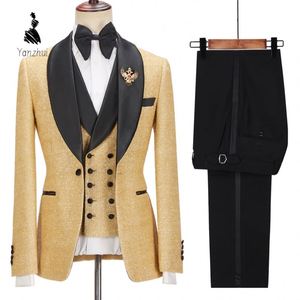 Ensemble de costume formel 2 pièces YZ 2026 tendance et ajusté pour mariages, avec vestes et pantalons assortis pour les mariés - Product Image 4
