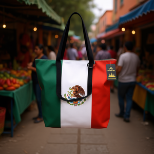 Borsa a Tracolla con Bandiera Messicana Everbright 19.7X15.7X5.9, Borsa Riutilizzabile in Cotone con Logo Personalizzato, 48 Pezzi/Confezione - Product Image 2