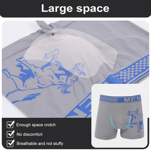 Calzoncillos <span class=keywords><strong>Boxer</strong></span> para Hombre con Estampado de Toro, Cintura Elástica con Letras, Ropa Interior Suave y Transpirable para Hombre, Colores Variados - Product Image 6