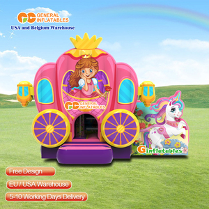 Toboggan aquatique gonflable en PVC écologique pour enfants, château de princesse, pour l'été en plein air - Product Image 3