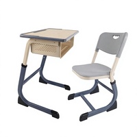 Ensemble de bureau et chaise d'école modernes en plastique, mobilier de salle de classe pour élèves du primaire et du secondaire