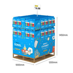 Tùy chỉnh văn phòng phẩm <span class=keywords><strong>Pallet</strong></span> hiển thị các tông với váy & PDQ khay wmt cửa hàng Câu lạc bộ bán lẻ bút chì màu 4 mặt <span class=keywords><strong>Pallet</strong></span> hiển thị - Product Image 6