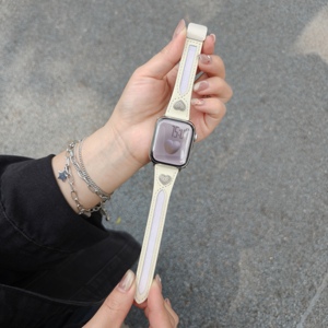 Correa de reloj de tipo magnético de cuero perforado feliz de lujo resistente al agua de repuesto de gama completa para Apple Watch. - Product Image 2