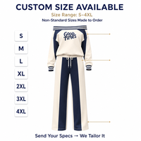 Ensemble de survêtement personnalisé pour femme, sweat-shirt et pantalon large, color block, décontracté, OEM ODM Factory