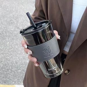 Gobelet en verre Gucgres 500 ml avec paille réutilisable pour les voyages et l'usage quotidien - Product Image 2