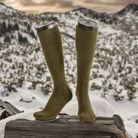 Chaussettes athlétiques vert jungle avec logo personnalisé Chaussettes de botte de sport en coton tricoté pour le ski, la randonnée, les sentiers de pataugeoire pour le printemps