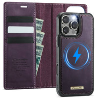 Funda tipo Cartera de cuero artificial de lujo CaseMe para 13 Pro Max RFID bloqueo carga inalámbrica 2 en 1 desmontable a prueba de golpes