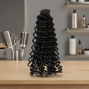 Top birmano rizado paquetes de cabello humano, 12A Super doble dibujado rizado paquetes de cabello humano para mujeres negras - Product Image 3