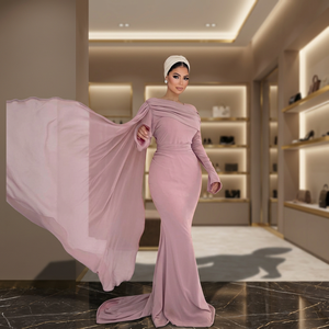 Robe de soirée élégante grande taille en satin coupe droite avec corsage orné de cristaux et de sequins, jupe superposée en maille douce, longueur cheville, pour soirée formelle - Product Image 3