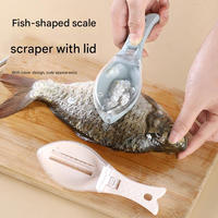 Kit de détartreur de poisson en plastique à nettoyage rapide outil de détartrant de poisson sans gâchis avec grattoir à poisson brosse à peau