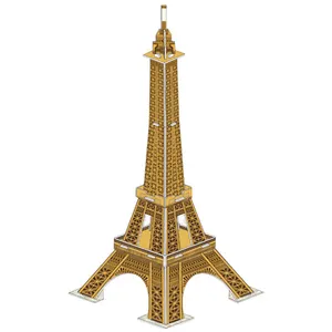 Model Menara Eiffel mainan kertas besar Puzzle 3D Jigsaw promosi mainan