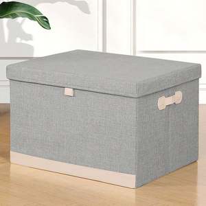 Extra <b>Large</b> Storage Baskets <b>Bins</b> with Lids Collapsible Fabric Cube Closet Organizer - Product Image 4