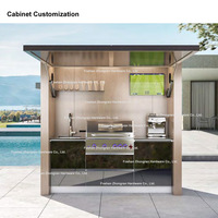 Table de barbecue extérieure moderne pour villa, en acier inoxydable, avec 4 brûleurs au propane, contrôle numérique, multifonction, électrique