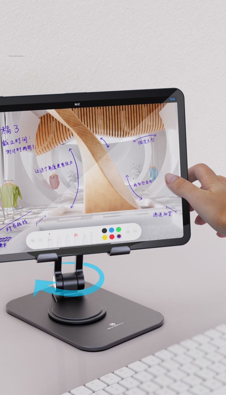 Supporto Scrivania Alluminio Supporto Tablet E Telefono Kinoco Regolabile 10 27cm Pieghevole Alluminio 946208 - Foto 2