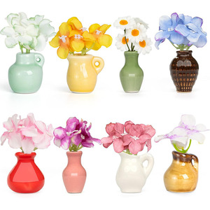 Imanes de Refrigerador con Mini Jarrones de Cerámica y Flores Artificiales, Divertidos Imanes Pequeños para Decoración de Refrigerador, Oficina, Cocina - Product Image 5