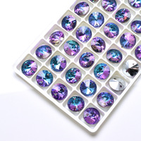 Strass Selina Crystal à double trou, à dos pointu, cousus à la main, écologiques, 3D, non thermocollants, à coller, pour DIY, nail art, mariage