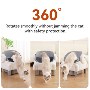 Bac à litière intelligent pour chat, grande capacité 10,5 L, design ouvert, contrôle par téléphone <span class=keywords><strong>portable</strong></span>, nettoyage automatique, désodorisation, anti-fuite - Product Image 3