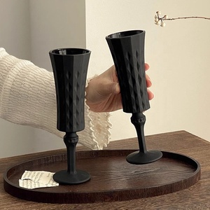 Copa de champán en relieve con diamante negro de lujo, Copa Vintage de cristal, copa de champán de vino <span class=keywords><strong>dulce</strong></span> - Product Image 5