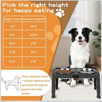 Özelleştirilebilir Katlanabilir Yüksek Köpek Mama Kapları, 5 Yükseklik Ayarlı (10-34 cm) Yükseltilmiş Köpek Mama Kabı Standı, Orta ve Büyük Boy Köpekler için