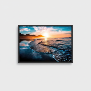 Printed Canvas Art: Coastal Sunset Seascape View Wall Decor,BLACK <b>FRAMED</b> CANVAS - Product Image 2