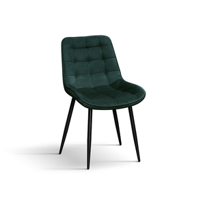 Set di 4 sedie Patrizia in velluto verde con base in metallo per interni - Product Image 1